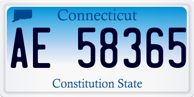 CT license plate AE58365