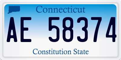 CT license plate AE58374