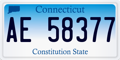 CT license plate AE58377