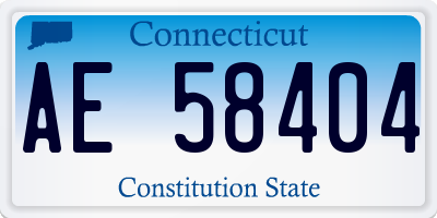 CT license plate AE58404