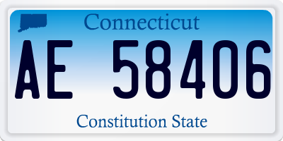 CT license plate AE58406