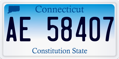 CT license plate AE58407