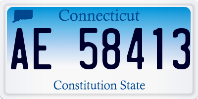 CT license plate AE58413