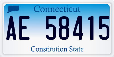 CT license plate AE58415