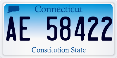 CT license plate AE58422