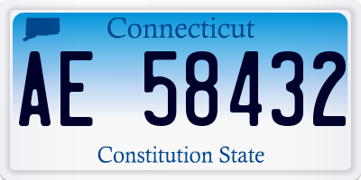 CT license plate AE58432