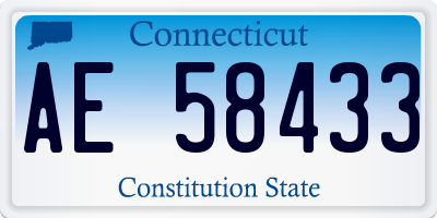 CT license plate AE58433