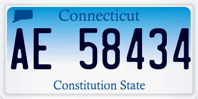 CT license plate AE58434