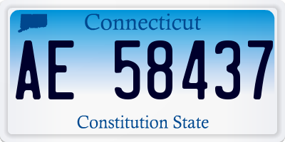 CT license plate AE58437
