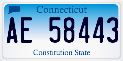 CT license plate AE58443