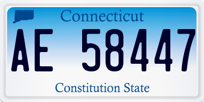CT license plate AE58447