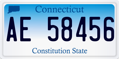 CT license plate AE58456