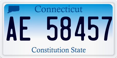 CT license plate AE58457
