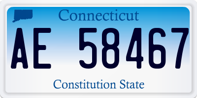 CT license plate AE58467