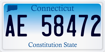 CT license plate AE58472