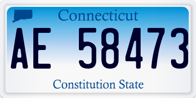 CT license plate AE58473