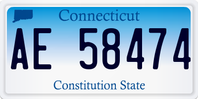 CT license plate AE58474