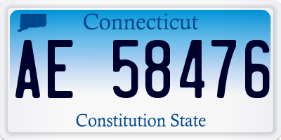 CT license plate AE58476