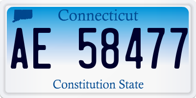 CT license plate AE58477