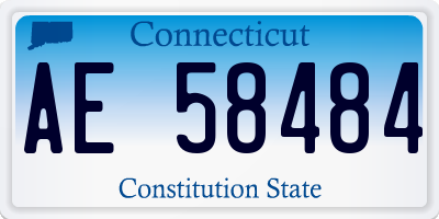 CT license plate AE58484