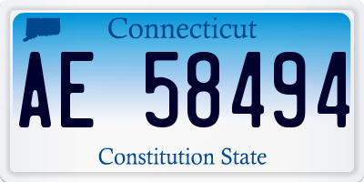 CT license plate AE58494