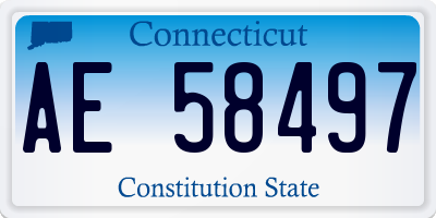CT license plate AE58497