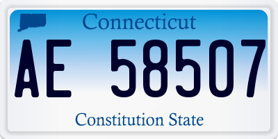 CT license plate AE58507
