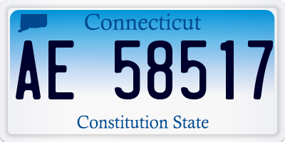CT license plate AE58517