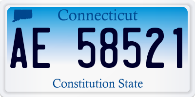 CT license plate AE58521