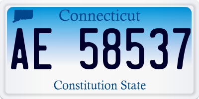CT license plate AE58537
