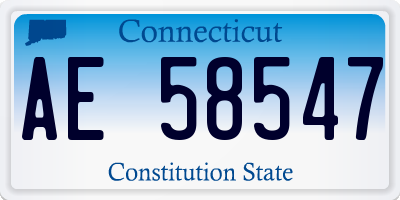 CT license plate AE58547