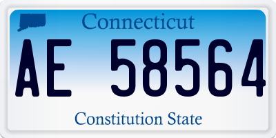 CT license plate AE58564