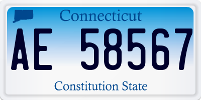 CT license plate AE58567