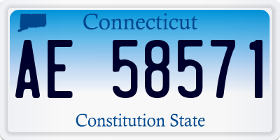 CT license plate AE58571
