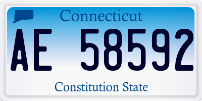 CT license plate AE58592