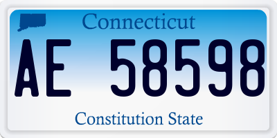 CT license plate AE58598