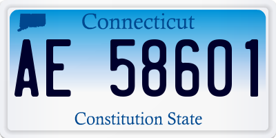 CT license plate AE58601