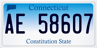 CT license plate AE58607
