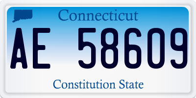 CT license plate AE58609