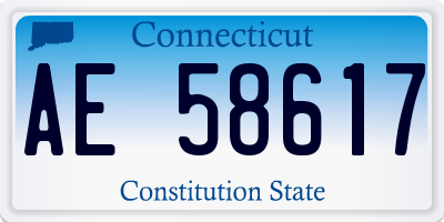 CT license plate AE58617