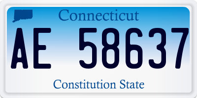 CT license plate AE58637