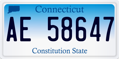 CT license plate AE58647