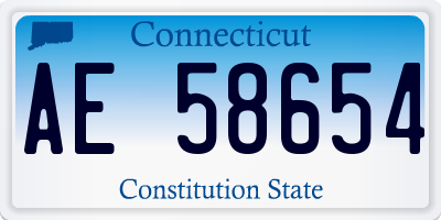 CT license plate AE58654