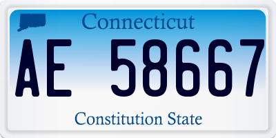 CT license plate AE58667
