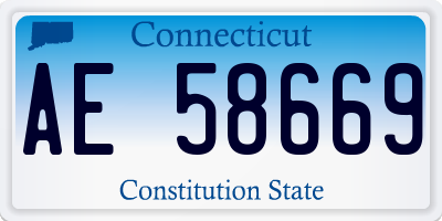 CT license plate AE58669