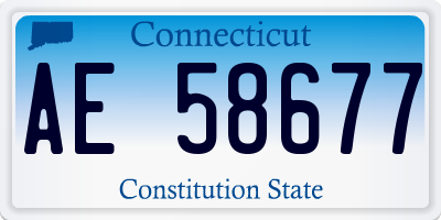 CT license plate AE58677