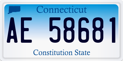 CT license plate AE58681