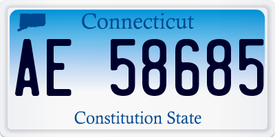 CT license plate AE58685