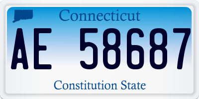 CT license plate AE58687