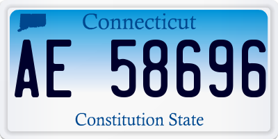 CT license plate AE58696